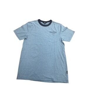 Volcom Stone Mens Blue‎ T Shirt Pocket Tee Ringer Collar Medium Casual
